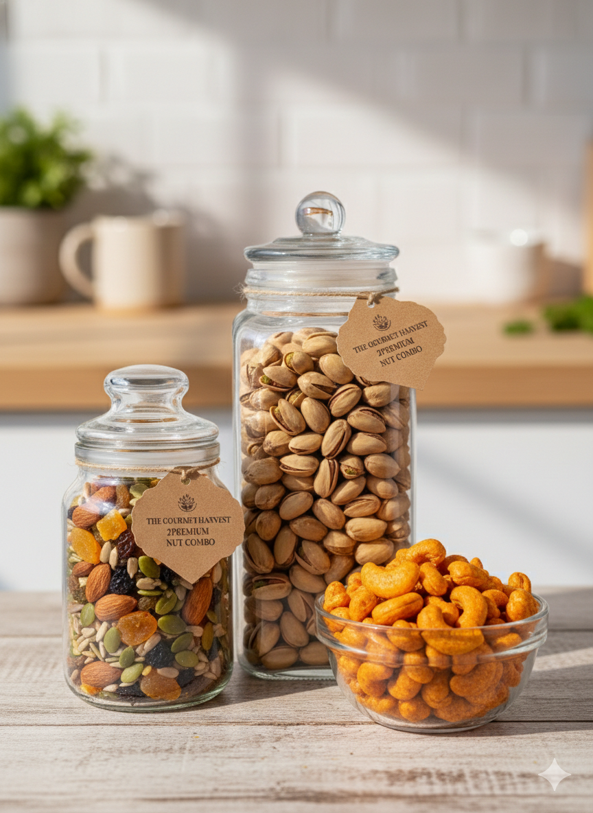 The 2KG Ultimate Crunch Combo: 777 Mix, Chilly Garlic Cashews, Pistachios