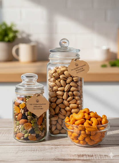 The 2KG Ultimate Crunch Combo: 777 Mix, Chilly Garlic Cashews, Pistachios